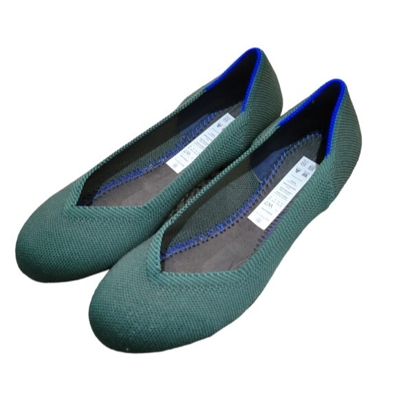 Rothy's Retired Rare Emerald Forest Green Flats Size 7 *missing insole